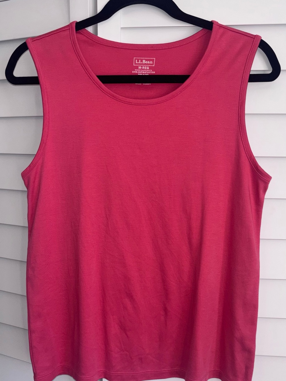 L.L. Bean Women's Pink 100 % Suprima cotton Tank Top